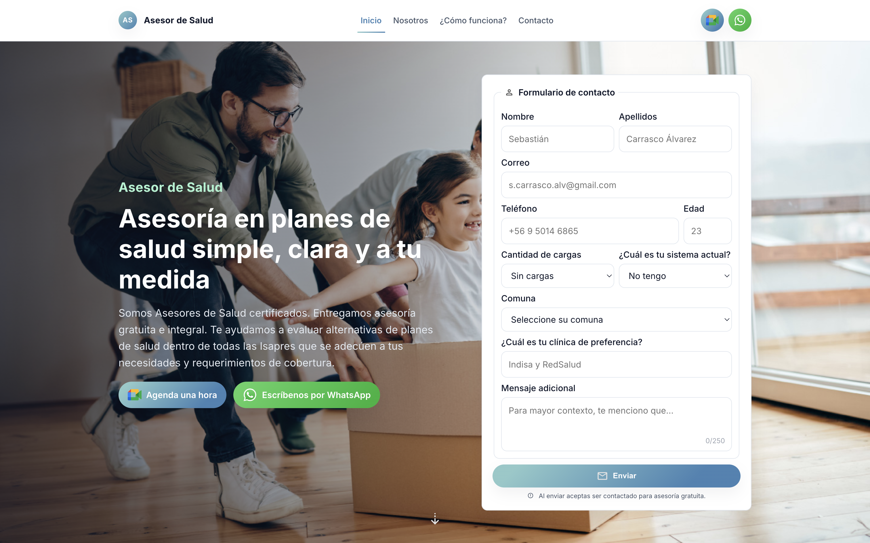 Captura de AsesorDeSalud